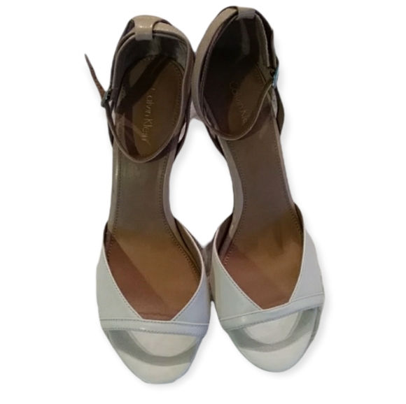 Calvin Klein Color Block Open Toe Heel Shoes - Picture 2 of 4